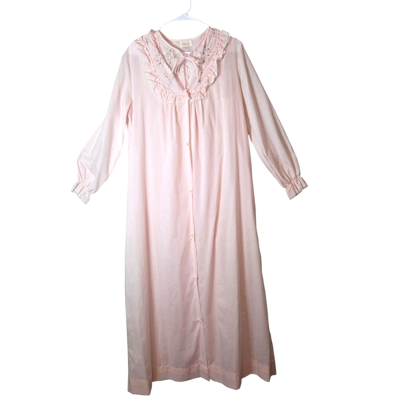 Millay 2 Pc. 70s Vintage Light Pink Nite Gown and Robe Set - Picture 1 of 7